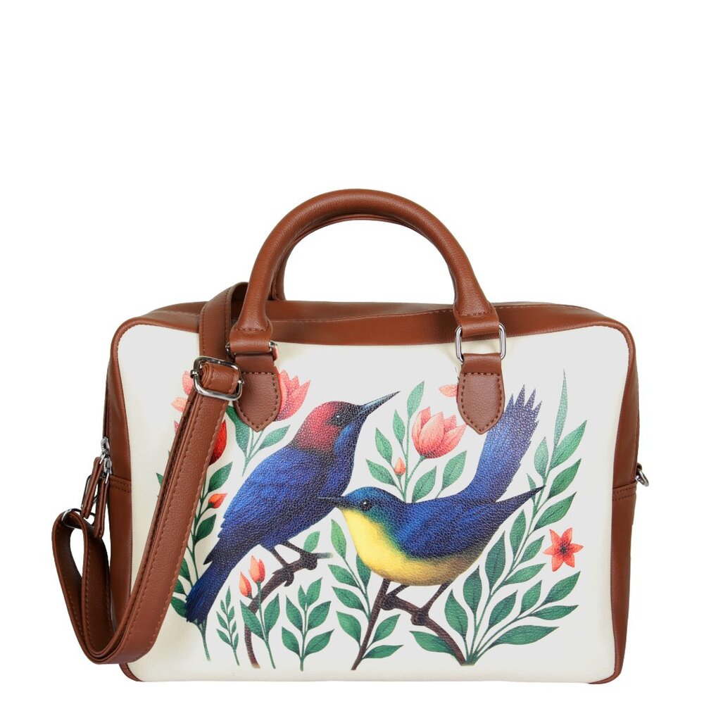 Printed Vegan Leather Buisness Top Handle Crossbody Bag for Women for Work